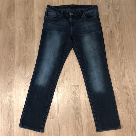 KUT From The Kloth Dark Blue Wash Straight LegJeans Size 8 Short - Picture 6 of 16